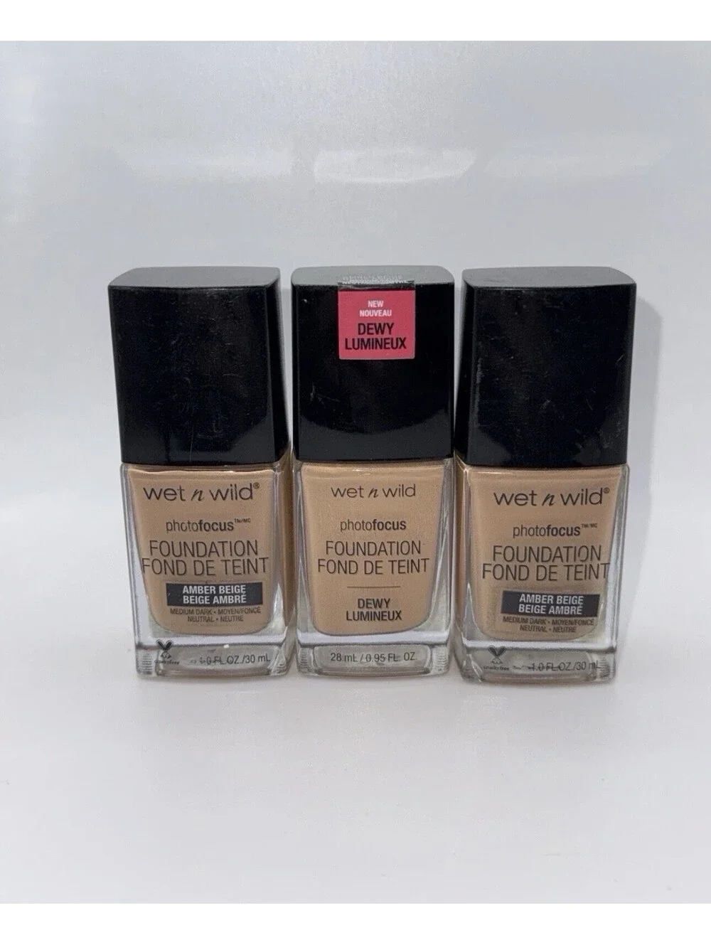 3 Wet N Wild Photo Focus Liquid Foundation Amber Beige